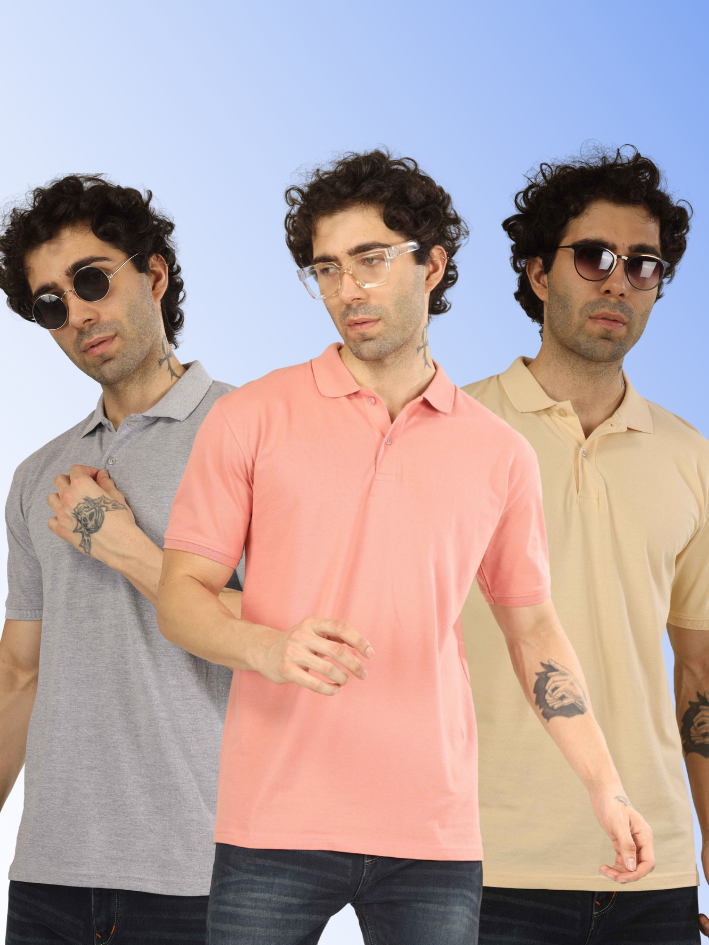 Mens Polo Collar T-Shirt   (SET02)